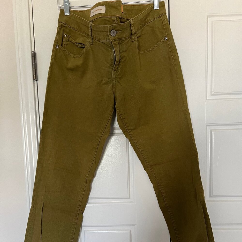 Anthropologie Pilcro Stet Fit Sage Olive Green Jeans, sz 31